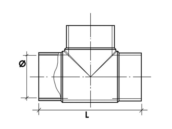 Тройник литой равный_01 Тройник литой равный_01