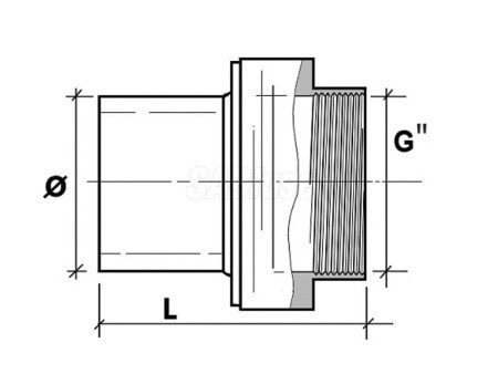 Переход ПЭ/ЛАТУНЬ PN16 SDR11 PE100 D32X1 Переход ПЭ/ЛАТУНЬ PN16 SDR11 PE100 D32X1